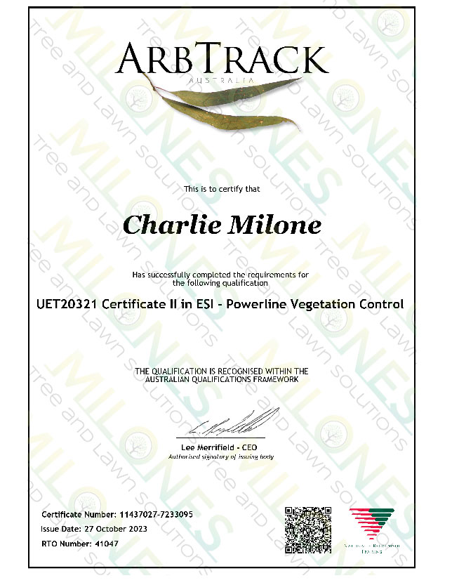 Charlie Milone Cert II ESI